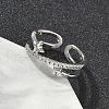 Brass Micro Pave Cubic Zirconia Cuff Rings RJEW-D322-07P-3