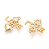 Brass Micro Pave Cubic Zirconia Pendants KK-N261-86G-2