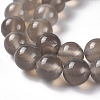 Natural Grey Agate Beads Strands G-G067-8mm-1-3