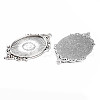 Tibetan Style Alloy Pendant Cabochon Settings X-TIBEP-R304-016AS-LF-2