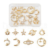 Kissitty 18Pcs 9 Style Brass Cubic Zirconia Universe Space Charms KK-KS0001-26-10