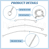 BENECREAT 3Pcs 3 Styles 925 Sterling Silver Chain Extender STER-BC0002-50-4