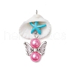 12Pcs Shell Pendants PALLOY-JF03695-02-3