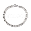 Non-Tarnish 304 Stainless Steel Cuban Link Chains Bracelet for Men Women STAS-E001-06P-1