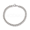 304 Stainless Steel Cuban Link Chains Bracelet for Men Women STAS-E001-06P-1