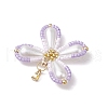 Two Tone Glass Seed Beaded Butterfly Pendants PALLOY-MZ00556-02-4