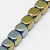 Electroplate Non-magnetic Synthetic Hematite Beads Strands G-J172-3x3mm-06-3