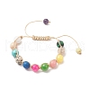 Round Natural & Synthetic Mixed Gemstone Braided Bead Bracelet BJEW-JB09299-1