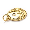 Brass Micro Pave Clear Cubic Zirconia Pendants KK-B028-06G-3