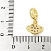 Rack Plating Brass Pave Hot Pink Cubic Zirconia Planet European Dangle Charms KK-Z067-37G-3