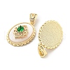 Brass Micro Pave Clear Cubic Zirconia Pendants KK-L211-007G-2