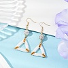 Handmade Glass Seed Beads Triangle Dangle Earrings EJEW-MZ00467-01-1