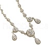 Flat Round & Teardrop Alloy Rhinestone Pendant Necklaces for Women FS-WGF4FE9-03-2