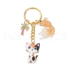 Alloy Acrylic Cat Goldfish Keychains KEYC-JKC01214-05-2