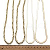 4Pcs 4 Styles CCB Plastic Round Beaded Necklaces and Iron Snake Chain Necklaces NJEW-V003-07G-3