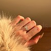Oval & Rectangle 925 Sterling Silver Micro Pave Cubic Zirconia Finger Rings for Women RJEW-F180-03P-7
