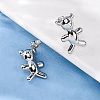 Bear Brass Stud Earrings EJEW-D322-04P-3