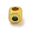 Rack Plating Brass Micro Pave Green Cubic Zirconia Beads KK-L215-303G-1