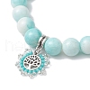 10.5mm Round Opaque Crackle Glass Beaded Stretch Bracelets BJEW-MZ00079-02-2