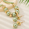 Acrylic Pearl Round Beaded Necklaces & Dangle Earrings Sets FS-WG675D0-01-3