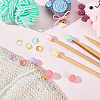  30Pcs Baking Painted Zinc Alloy Knitting Stitch Marker Rings DIY-NB0009-64-4