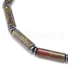 Natural Dragon Blood Column & Synthetic Hematite Stretch Bracelet BJEW-JB08458-02-4