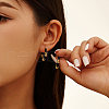 Natural Obsidian Beaded Hoop Earrings EJEW-L294-003G-01-3