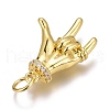 Brass Micro Pave Clear Cubic Zirconia Pendants ZIRC-O035-12G-3