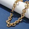 304 Stainless Steel Textured Double Ring Link Chain Necklaces NJEW-S453-02G-C-3