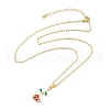 Brass Enamel Pendant Necklaces NJEW-S441-06G-4