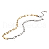 304 Stainless Steel Paperclip Chain Necklaces for Women STAS-Z101-05GP-1