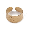 Ion Plating(IP) 304 Stainless Steel Textured Open Cuff Rings for Women RJEW-G285-14G-2