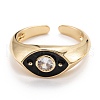 Brass Micro Pave Clear Cubic Zirconia Cuff Rings RJEW-I077-16G-3
