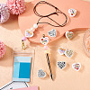 8Pcs 8 Style Heart Silicone Focal Beads SIL-TA0001-70-17