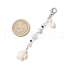 Starfish Turtle Synthetic Turquoise & Natural Trochus Shell Pendant Decorations HJEW-JM03250-3