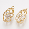 Brass Cubic Zirconia Pendants KK-T035-39-2