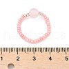 Natural Rose Quartz Stretch Rings RJEW-JR00255-03-2