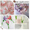 WADORN 4 Rolls 4 Colors 5 Yards Organza Ribbon with Plastic Pearl Beads OCOR-WR0001-46-6