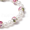 ABS Plastic Imitation Pearl Round Beads Stretch Bracelets for Women BJEW-JB11606-05-4