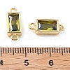 Brass Pave Glass Rectangle Connector Charms KK-H002-06G-01-3