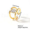 Brass Micro Pave Cubic Zirconia Cuff Rings for Women OC3836-6