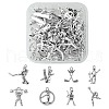 32Pcs 8 Styles Tibetan Style Sports Theme Alloy Pendants FIND-FS0002-37-1