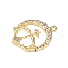 Brass Micro Pave Clear Cubic Zirconia Pendants FIND-B077-02G-08-2