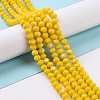 Electroplate Opaque Solid Color Glass Beads Strands EGLA-A034-P2mm-L02-4