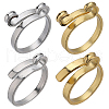 SUNNYCLUE 8Pcs 4 Style Alloy Cuff Rings RJEW-SC0001-10-1