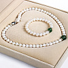 Mother's Day Jewellery Natural Freshwater Pearl Chrysoprase Beaded Necklace & Bracelets Sets for Women WGE4EAE-41-1