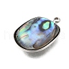 304 Stainless Steel Pave Natural Paua Shell Pendants STAS-Z125-01B-P-2