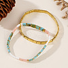 2Pcs 2 Styles Fashionable Japanese Tila Glass Seed Beads Stretch Nracelets for Women XJ9404-2-1