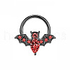 304 Stainless Steel Siam Rhinestone Halloween Bat Hoop Nose Rings WG0E020-02-2