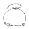 201 Stainless Steel Cable Chain Bracelets BJEW-H205-01A-P-4